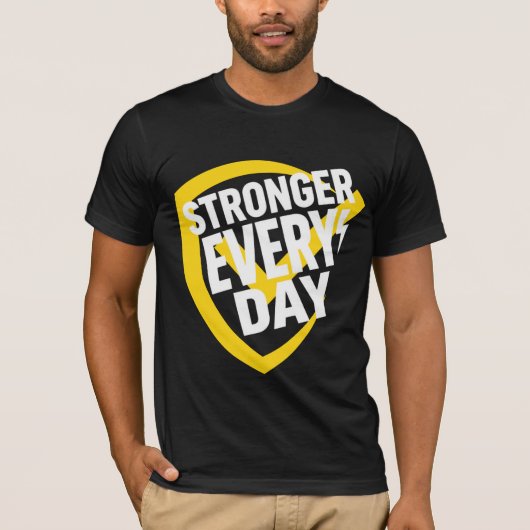 Stronger Every Day Shirt – Gym Motivation T-Shirt, Tシャツ (正面)