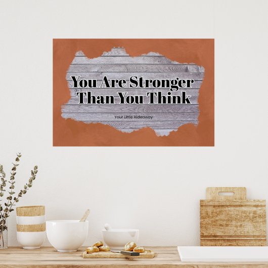 "Stronger" Positive Quotation "Wall art & Poster" ポスター (キッチン)