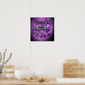 Stronger Than Cancer Inspirational Poster – Purple ポスター (キッチン)