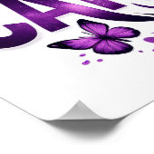 Stronger Than Cancer Inspirational Poster – Purple ポスター (角)