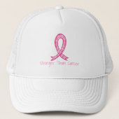 Stronger Than Cancer Pink Ribbon Support Gift キャップ (正面)