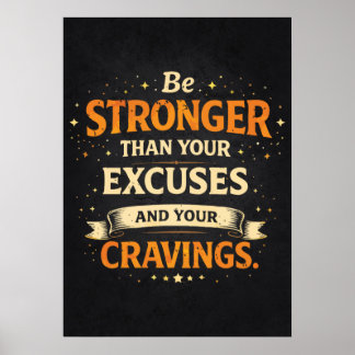 Stronger Than Excuses and Cravings, Funny Workout ポスター