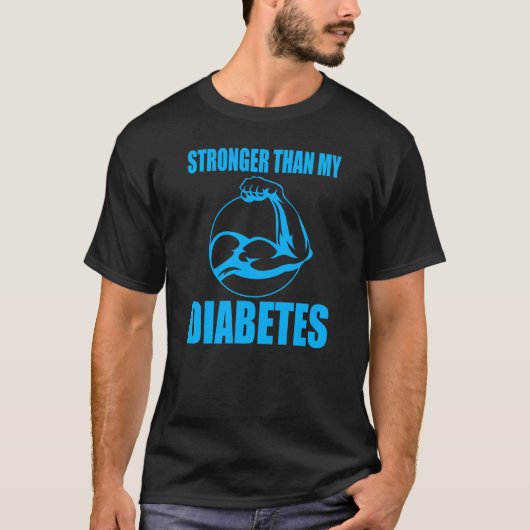Stronger Than My Diabetes – Motivational Design. Tシャツ (正面)