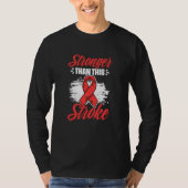 Stronger Than Stroke Survivor Red Ribbon Stroke Aw Tシャツ (正面)