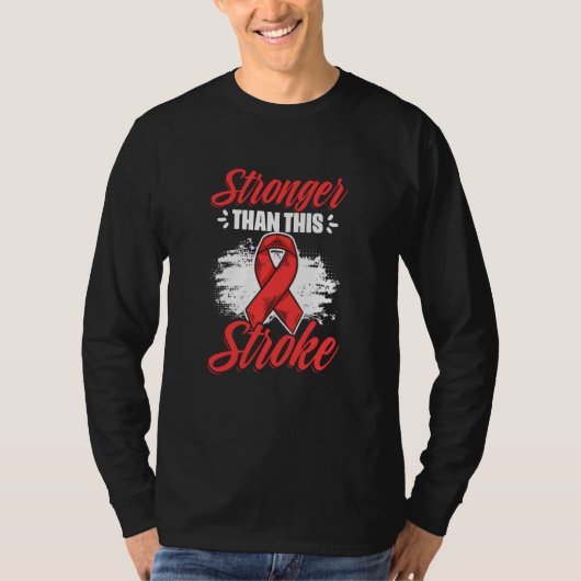 Stronger Than Stroke Survivor Red Ribbon Stroke Aw Tシャツ (正面)