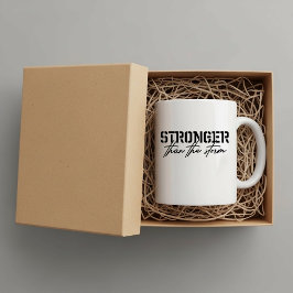 Stronger than the storm, faith inspired  コーヒーマグカップ