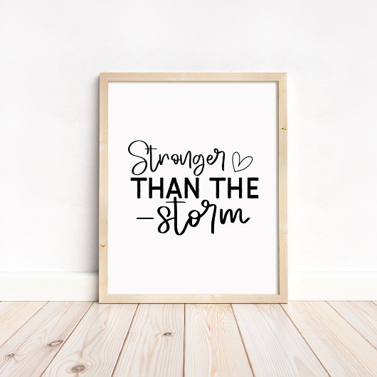 Stronger Than the Storm - Minimalist Motivational ポスター
