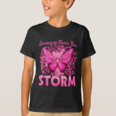 Stronger Than The Storm With Butterfly Breast Canc Tシャツ (正面)