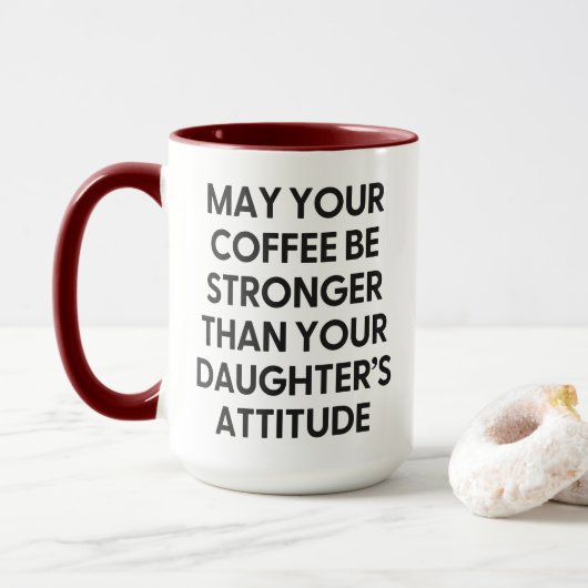 Stronger Than Your Daughter's Attitude Funny Mom マグカップ (ドーナツ付き)