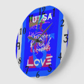 stronger Togetherヒラリー米国の大統領の精神 ラージ壁時計 (傾斜)