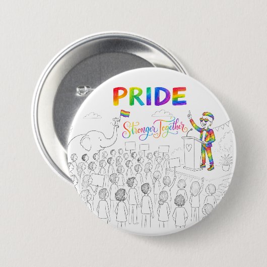 Stronger Together PRIDE バッジ (正面&裏面)