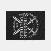 Strongers Together Iron Sharpens Iron Proverbs 27_ フリースブランケット (正面(横))