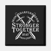 Strongers Together Iron Sharpens Iron Proverbs 27_ マグネット (正面)