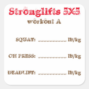Stronglifts 5x5の追跡者-トレーニングA. スクエアシール