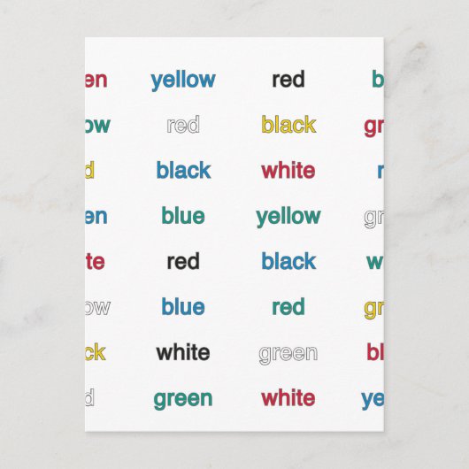 Stroopテスト英語 ポストカード (正面)