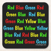 Stroopテスト(暗い) スクエアペーパーコースター (正面)