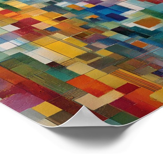 Structural Chaos Art: Technical Grid Break Tile ポスター (角)