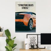Structure Beats Stress Car Quote Poster ポスター (ホームオフィス)
