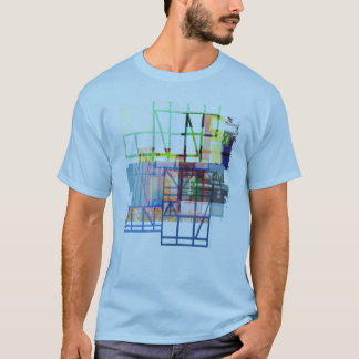 structure in blue tシャツ