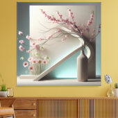 Structured Bloom in Green キャンバスプリント (インサイチュ (リビング))