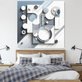 Structured Dimensional Flow キャンバスプリント (インサイチュ (寝室))