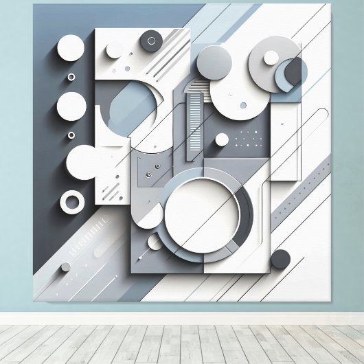 Structured Dimensional Flow キャンバスプリント (インサイチュ (ウッドフロア))