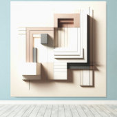 Structured Geometric Blocks キャンバスプリント (インサイチュ (ウッドフロア))