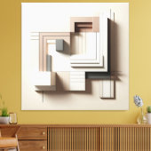 Structured Geometric Blocks キャンバスプリント (インサイチュ (リビング))