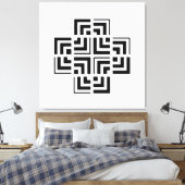 Structured Geometry | Modern キャンバスプリント (インサイチュ (寝室))