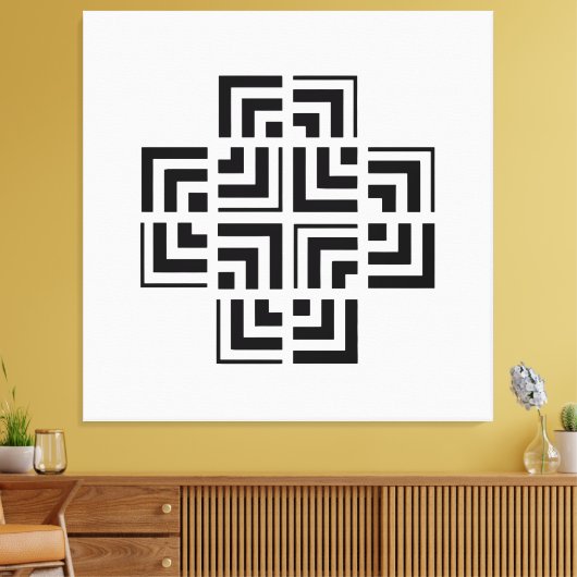 Structured Geometry | Modern キャンバスプリント (インサイチュ (リビング))