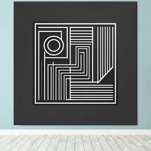 Structured Orbit Lines キャンバスプリント (インサイチュ (ウッドフロア))