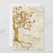 Strudel-Baum-Wurzeln Antiqued das mit Monogramm 招待状 (裏面)