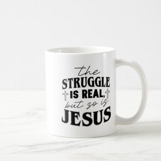 Struggle And Jesus For Christian God Lover Funny  コーヒーマグカップ (右)