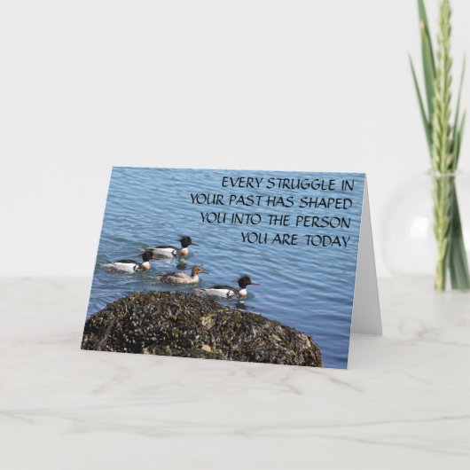 Struggling Past Inspiration Blank Greeting Card カード (正面)