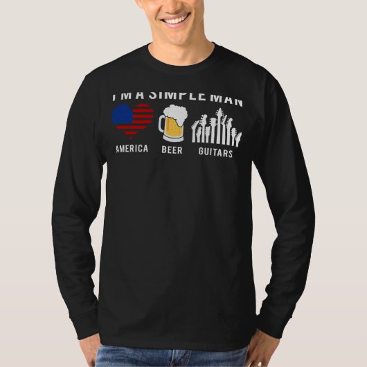Strumming Lifes Chords: シンプルMan Guitar Tee Cele Tシャツ (正面)