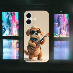 Strumming Paws：愛らしいドッグギター iPhone 16ケース