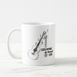 Strumming Through Life – Minimalist Guitar Mug コーヒーマグカップ