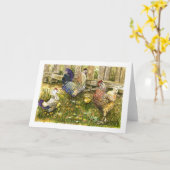 Strutting chicken family カード (黄色い花)