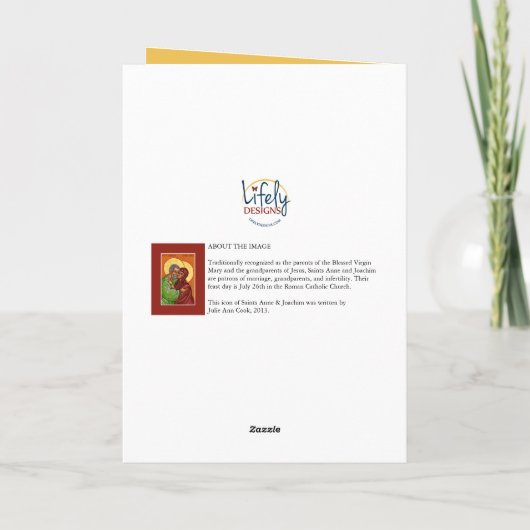 Stsアン及びジョアキムの空白のな挨拶または祈りの言葉カード カード (裏面)