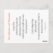 Stsキャサリンとアレクサンドラ祈りの言葉カード ポストカード (裏面)