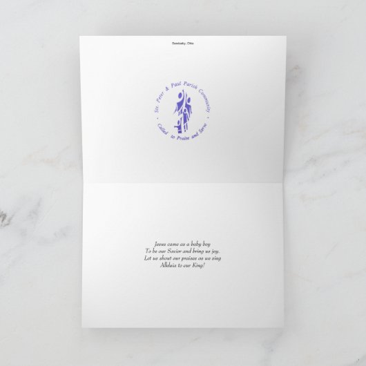 Sts. ピーターおよびポールの美しい聖域のクリスマス シーズンカード (内部)