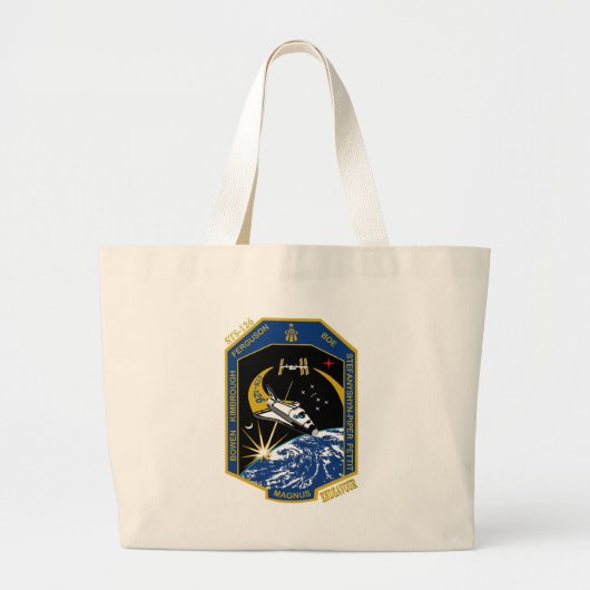 STS 126の努力 ラージトートバッグ (正面)