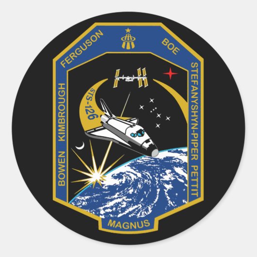 STS 126ミッションパッチ ラウンドシール (正面)