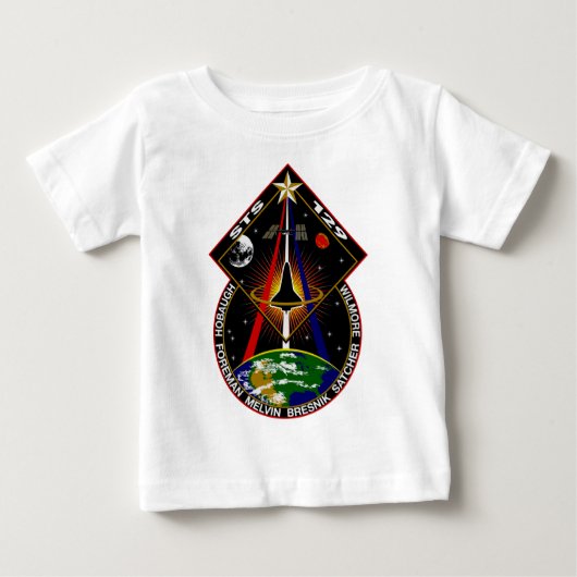 STS 129フライトパッチ ベビーTシャツ (正面)