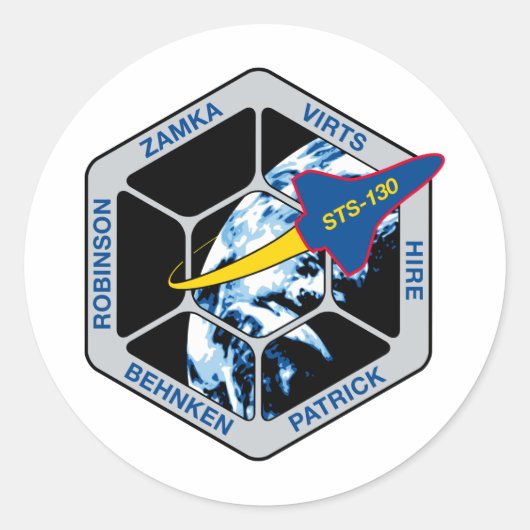 STS 130 Endeavor ラウンドシール (正面)