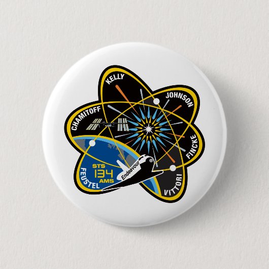 STS 134の努力 缶バッジ (正面)