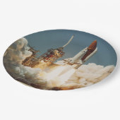 STS-6シャトルの打ち上げ ペーパープレート (アングル)