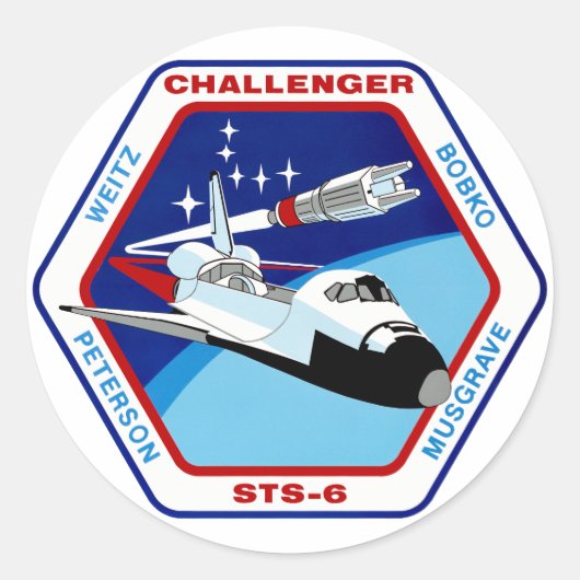STS-6 INSIGNIA ラウンドシール (正面)