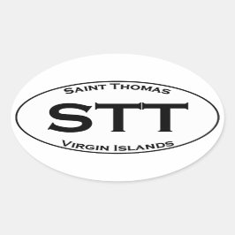 STT – セントトーマスヴァージン諸島ユーロスタイル楕円 楕円形シール