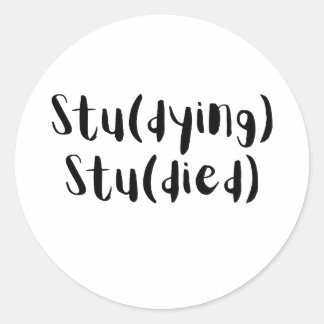 Stu(死にかけ) Stu(死んだ) 笑える学生デザイン ラウンドシール
